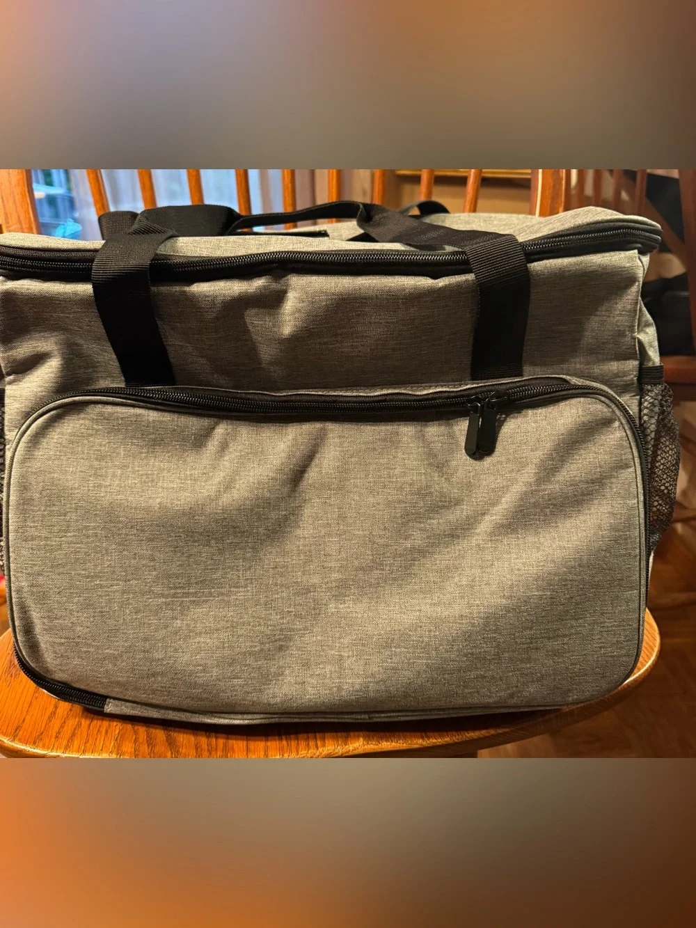 Cooler Gray Tote Bag with Black Handles Perfect for the Beach!